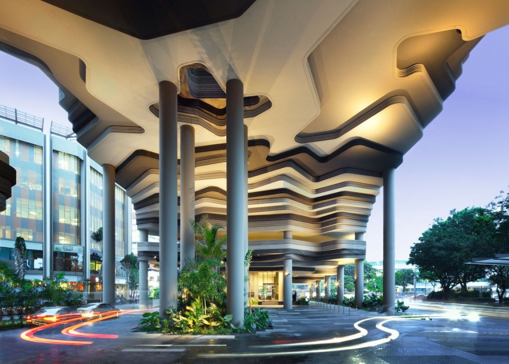 porte-cochere-hotel-parkroyal-em-singapura-por-woha